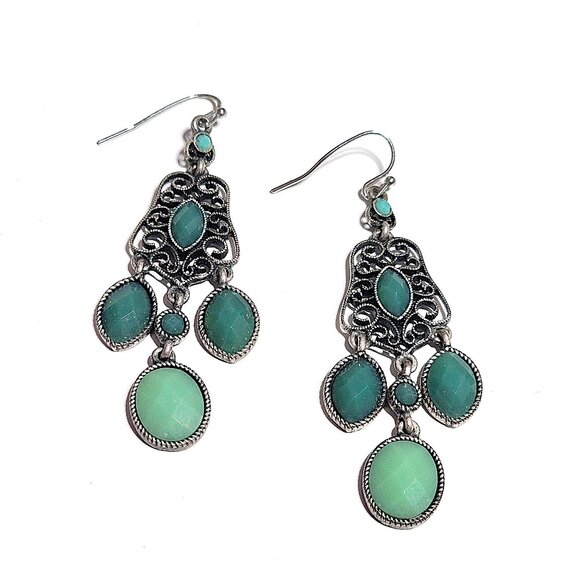 Lia Sophia St. Tropez green chandelier earrings - Picture 1 of 8